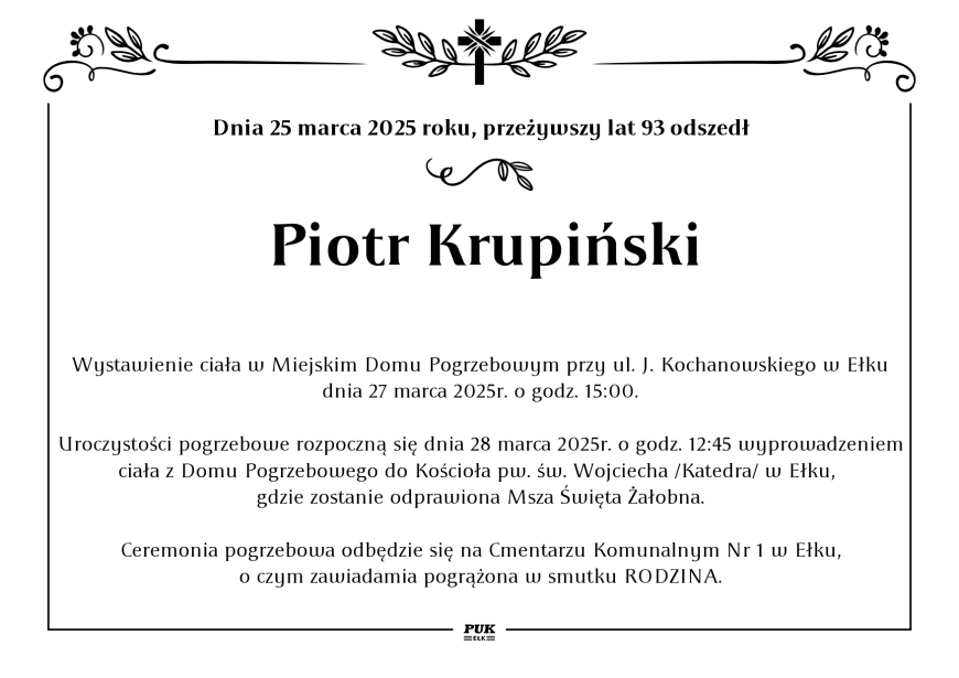Piotr Krupiński - nekrolog